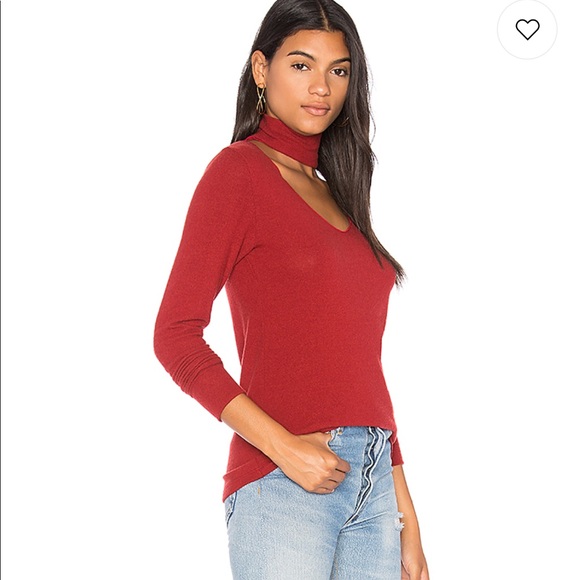 LNA BRUSHED DETACHED TURTLENECK SWEATER IN MERLOT - Picture 5 of 6
